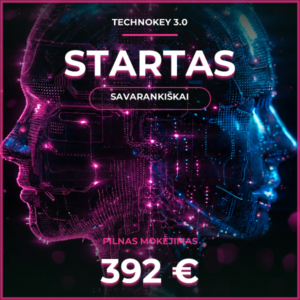 DI mokymai TechnoKey 3.0 Startas: Pilnas mokėjimas 392€