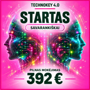 DI mokymai TechnoKey 4.0 Startas: Pilnas mokėjimas 392€