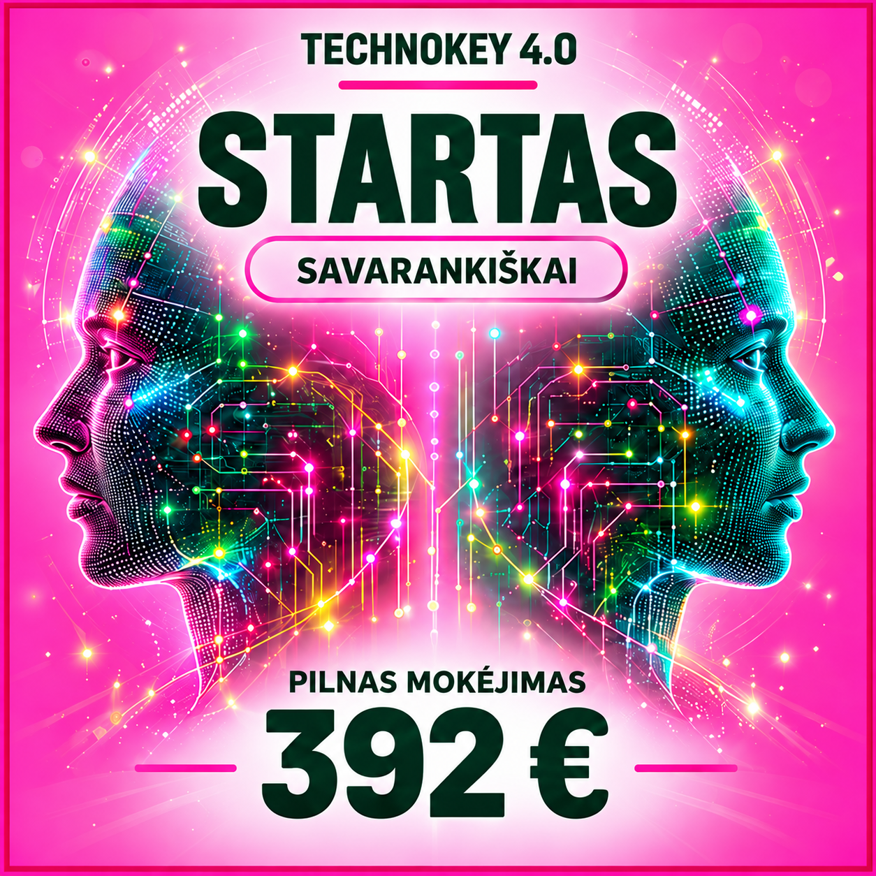 DI mokymai TechnoKey 4.0 Startas: Pilnas mokėjimas 392€