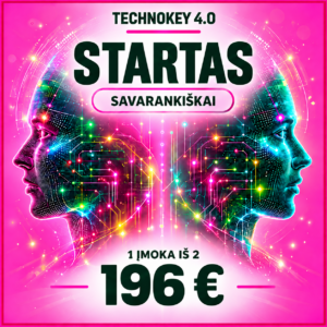 DI mokymai TechnoKey 4.0 Startas: Dalinis mokėjimas 2 kartai po 196€: 1 įmoka