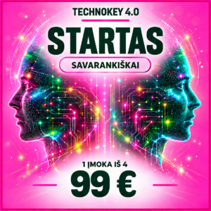 DI mokymai TechnoKey 4.0 Startas: Dalinis mokėjimas 4 kartai po 99€: 1 įmoka