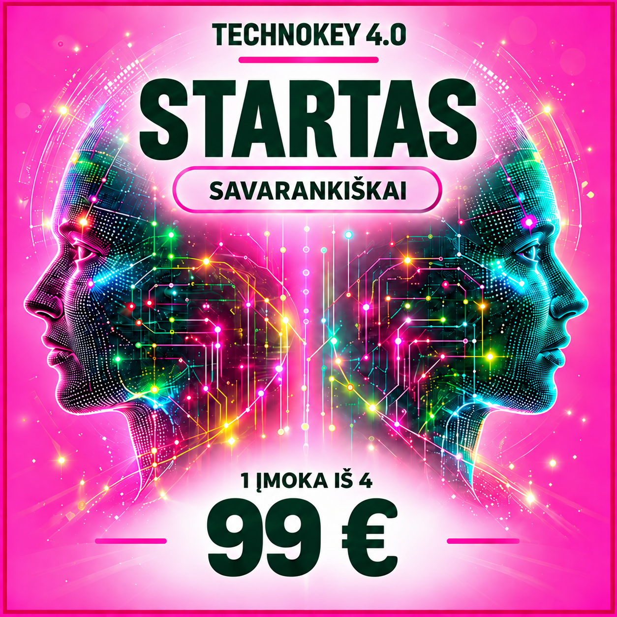 DI mokymai TechnoKey 4.0 Startas: Dalinis mokėjimas 4 kartai po 99€: 1 įmoka