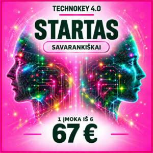 DI mokymai TechnoKey 4.0 Startas: Dalinis mokėjimas 6 kartai po 67€: 1 įmoka